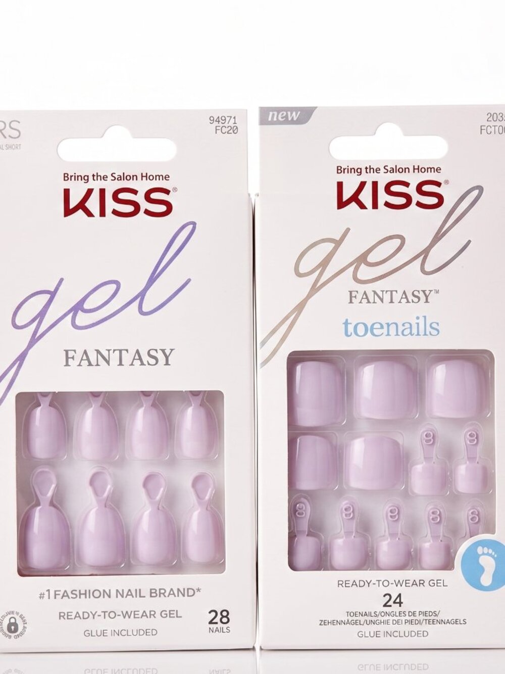 KISS Voguish Fantasy Real Short Length Nails & Toenails Pedicure Kit Set
